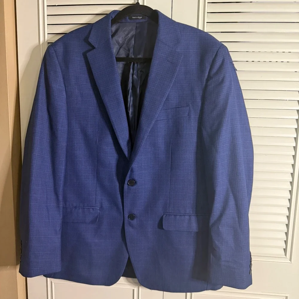 Lauren Ralph Lauren Mens Blue Micro Check patterned Blazer Sport Coat 42R